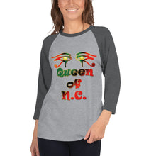 Load image into Gallery viewer, Queen of NC logo 2.....3/4 sleeve raglan shirt
