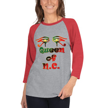 Load image into Gallery viewer, Queen of NC logo 2.....3/4 sleeve raglan shirt
