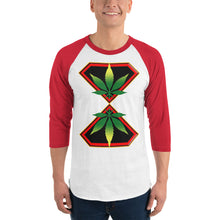 Load image into Gallery viewer, Diamond Cannabis man 3/4 sleeve raglan shirt
